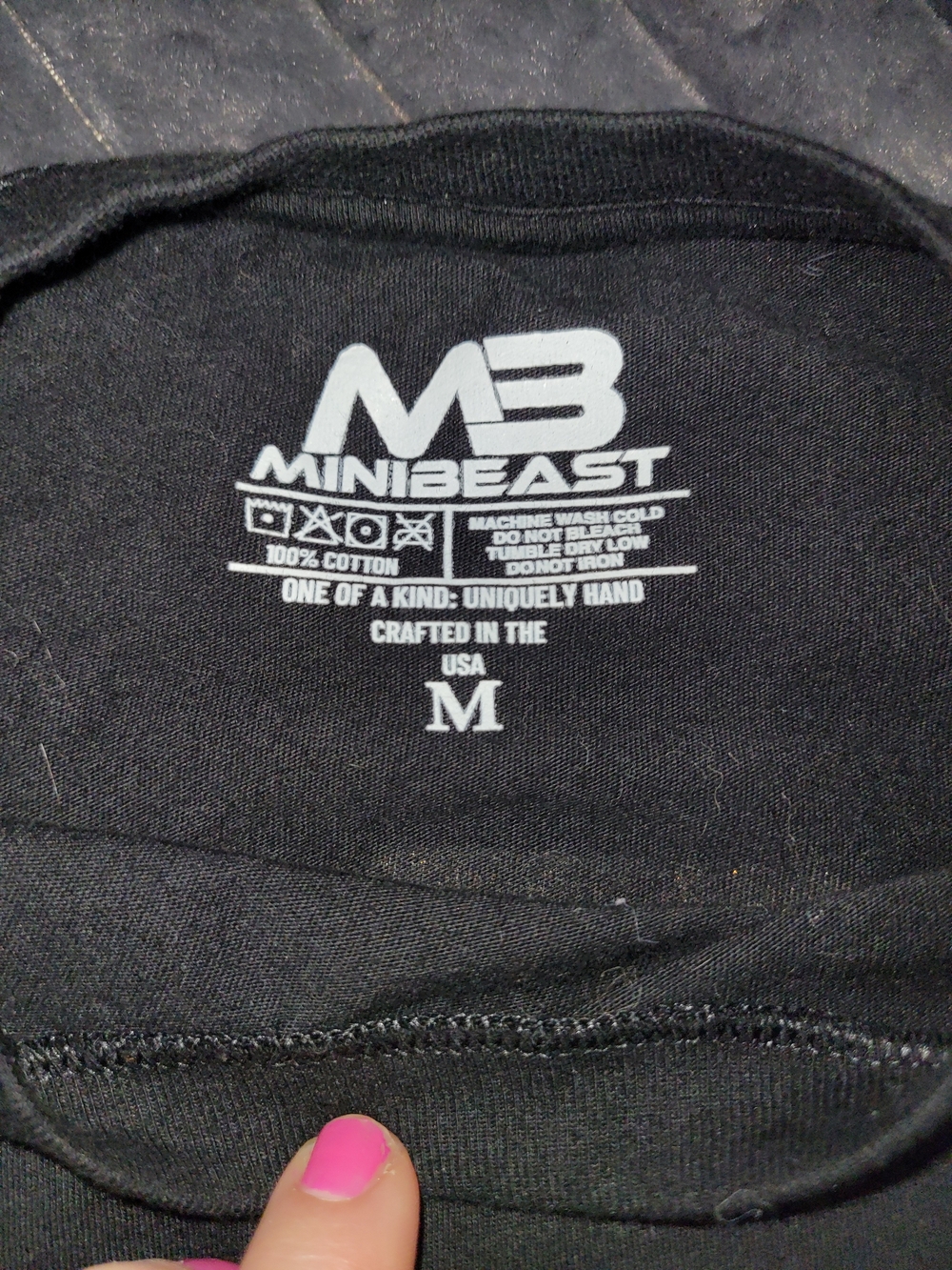 New..MB Women's Long-Sleeve Tee in Black with Gold Logo - Picture 2 of 3